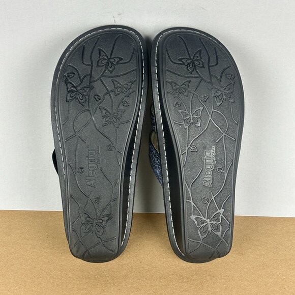 Alegria Victoriah Slide Sandals Womens 10.5/11 EU 41 Blue Leather Hook and Loop - Picture 7 of 10